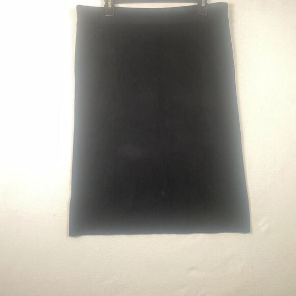 Banana Republic Women’s Large Black Knit Pull-On Pencil Skirt Stretch Midi - Picture 2 of 8